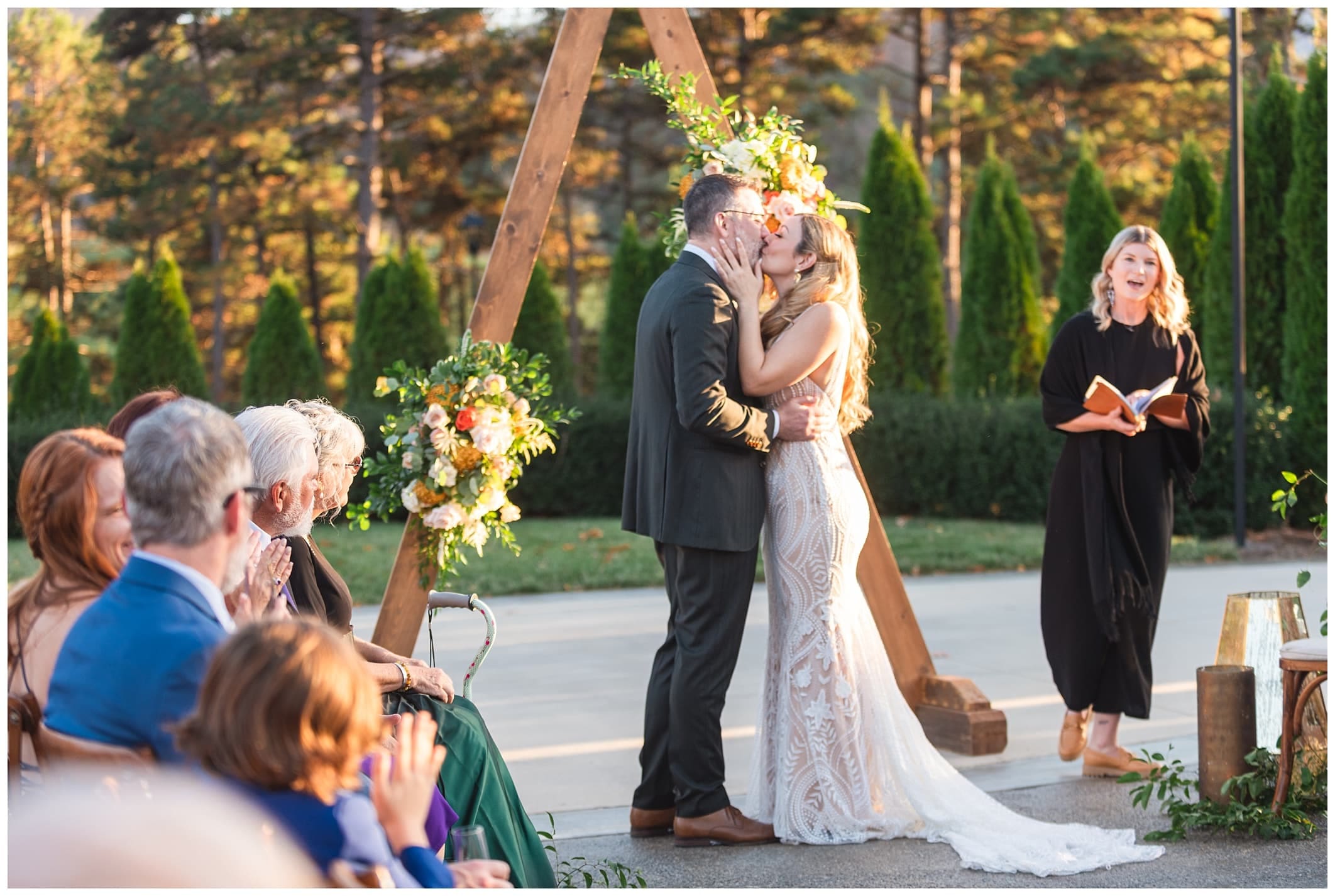 couple's ceremony at their microwedding in Asheville