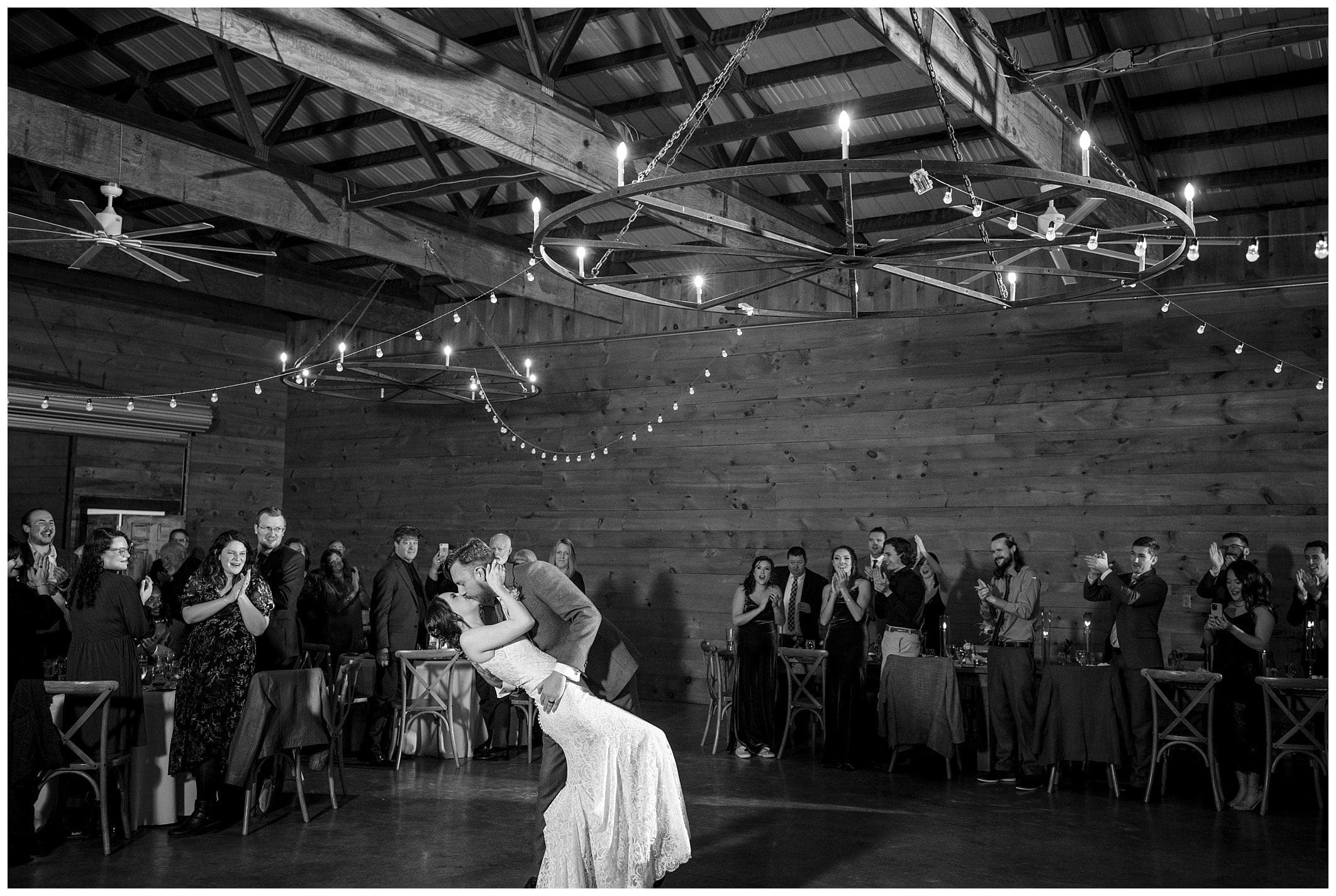 Bride and groom share a first dance for their fall wedding in Asheville NC