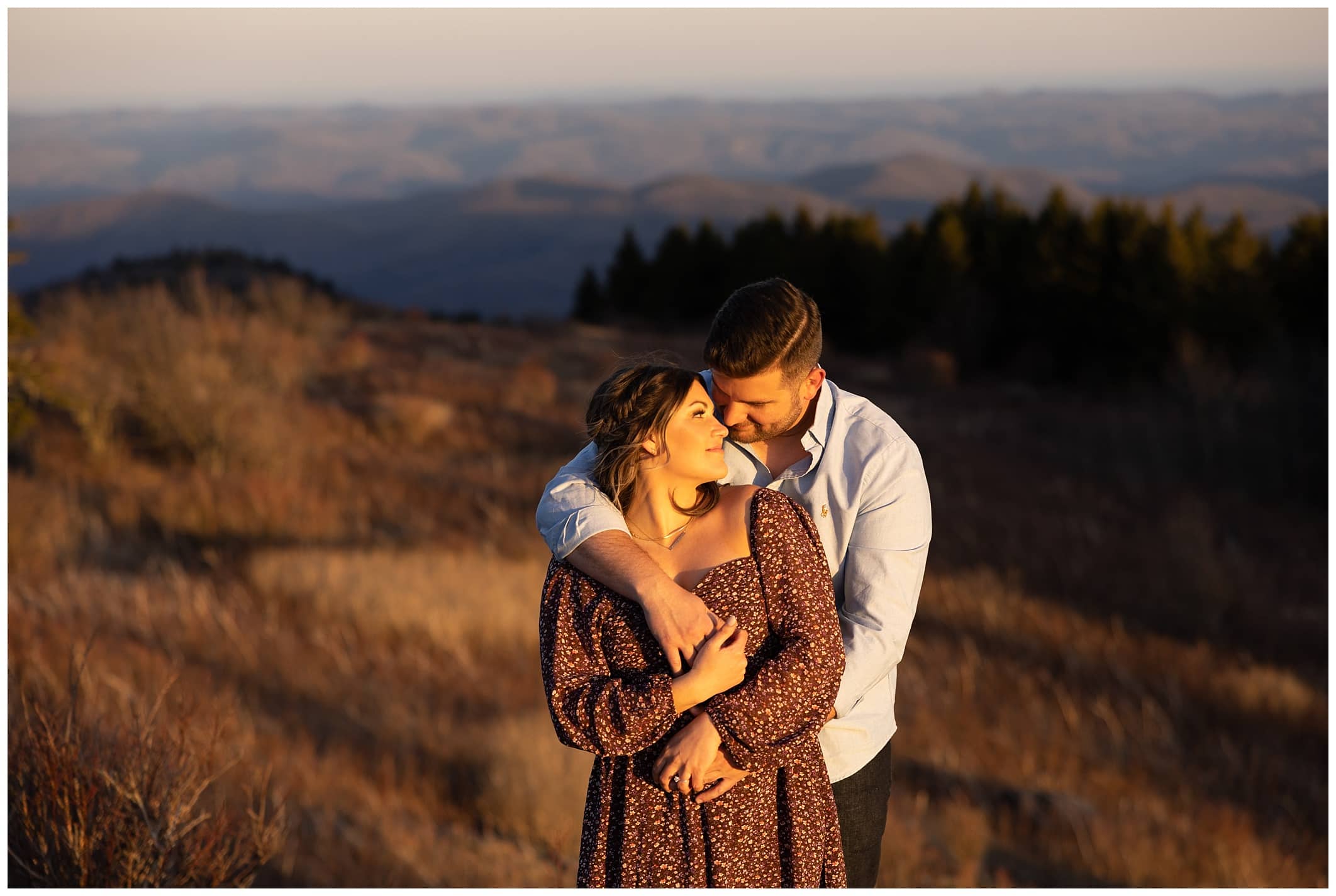 Asheville photographer captures golden hour engagement session