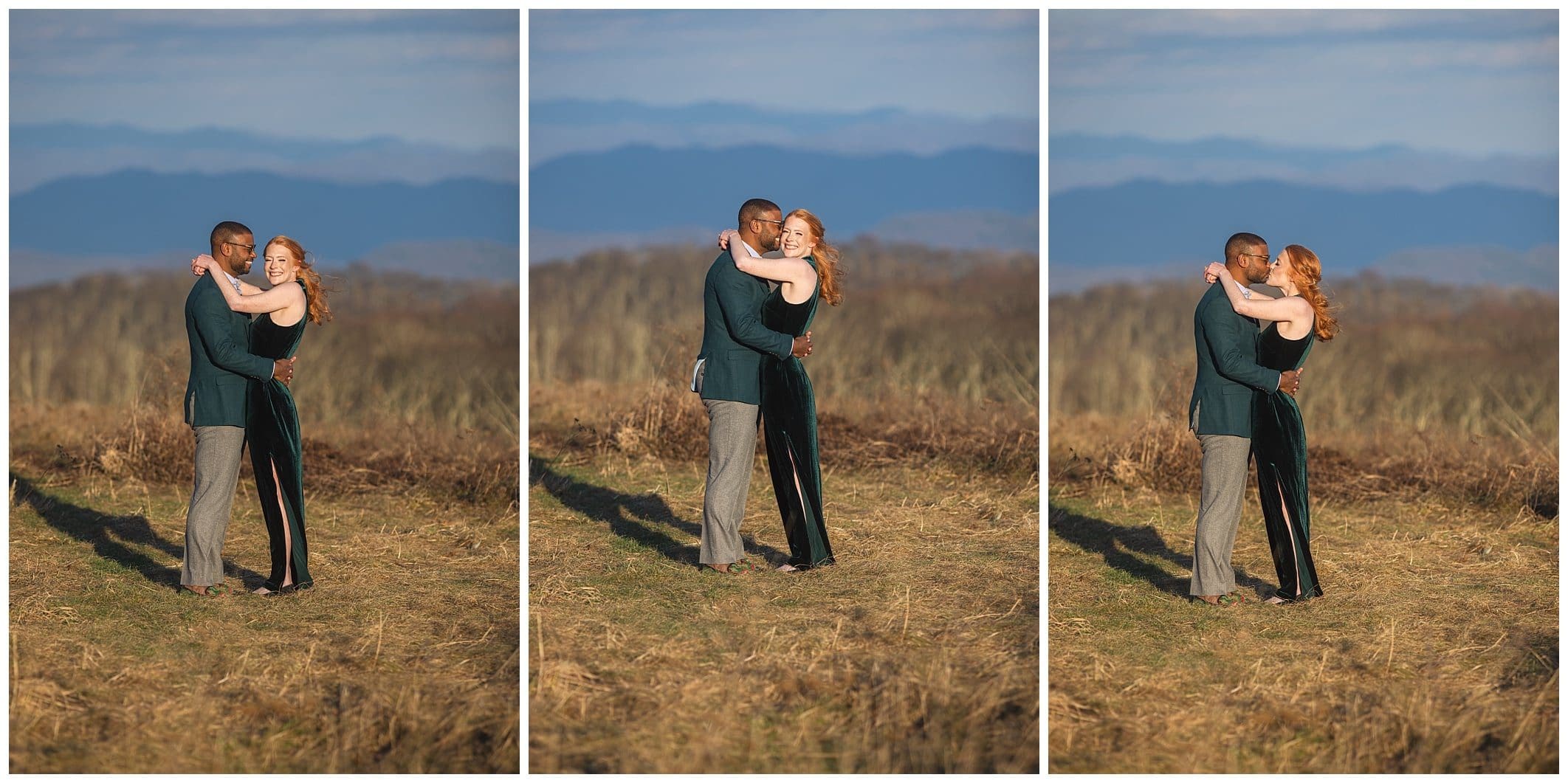winter engagement session in the mountains