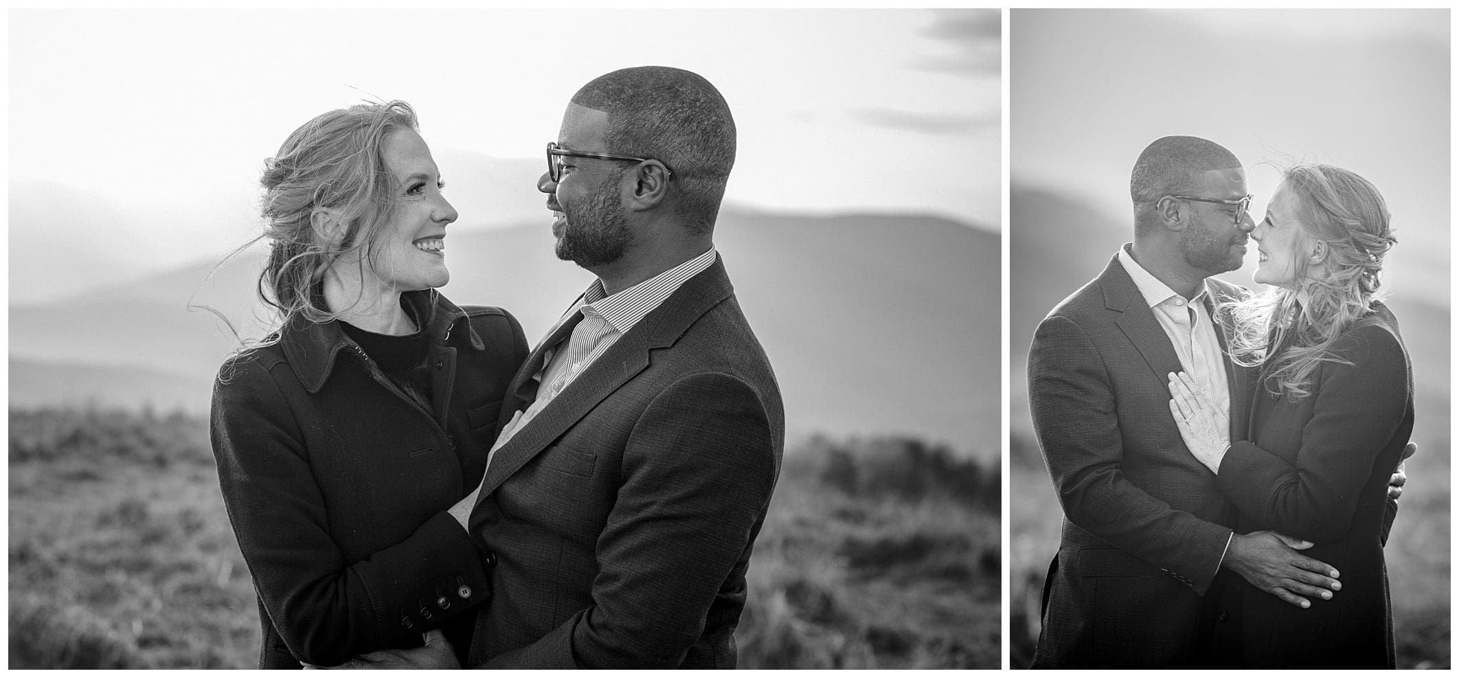 black and white photo by Asheville engagement photographer