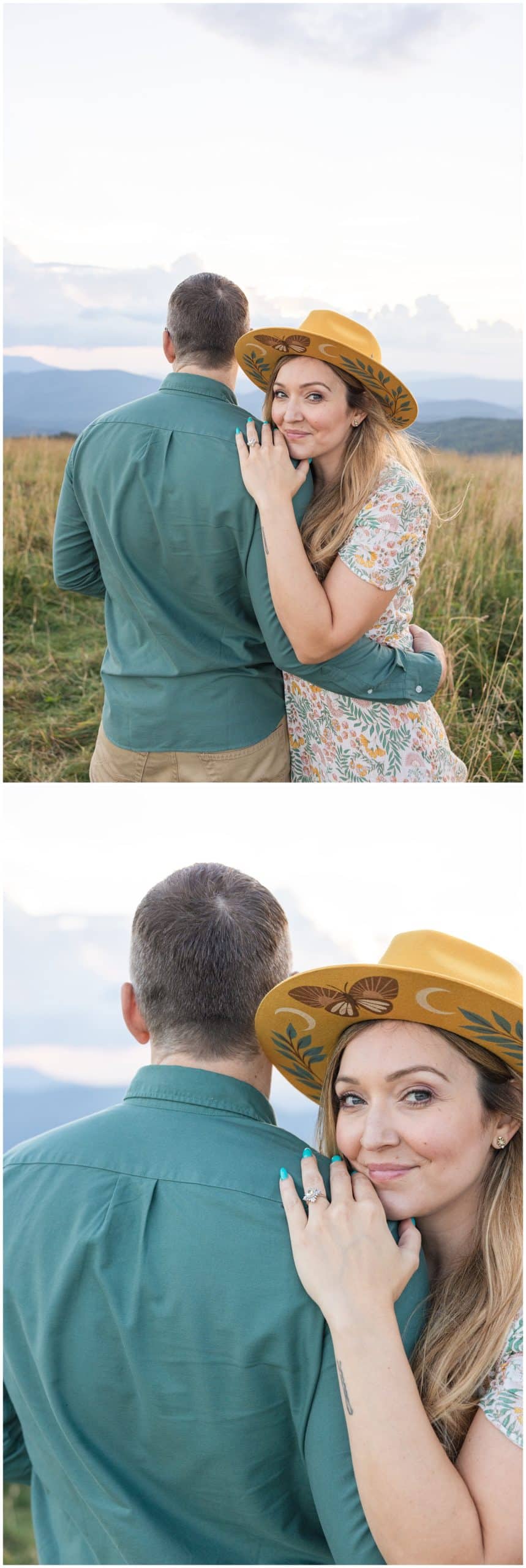 Asheville engagement photographer captures photo of couple at Max Patch