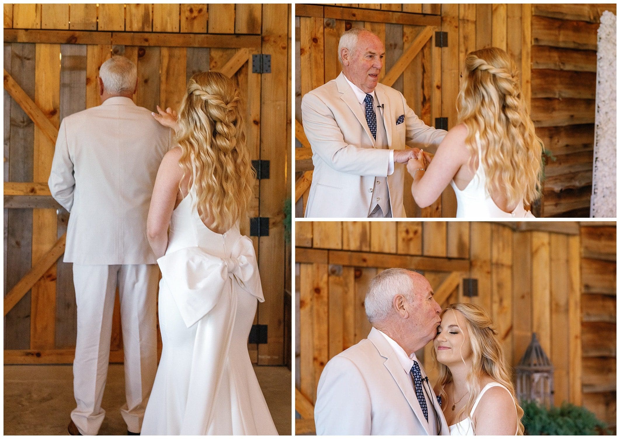 bride shares a first look with her dad 
