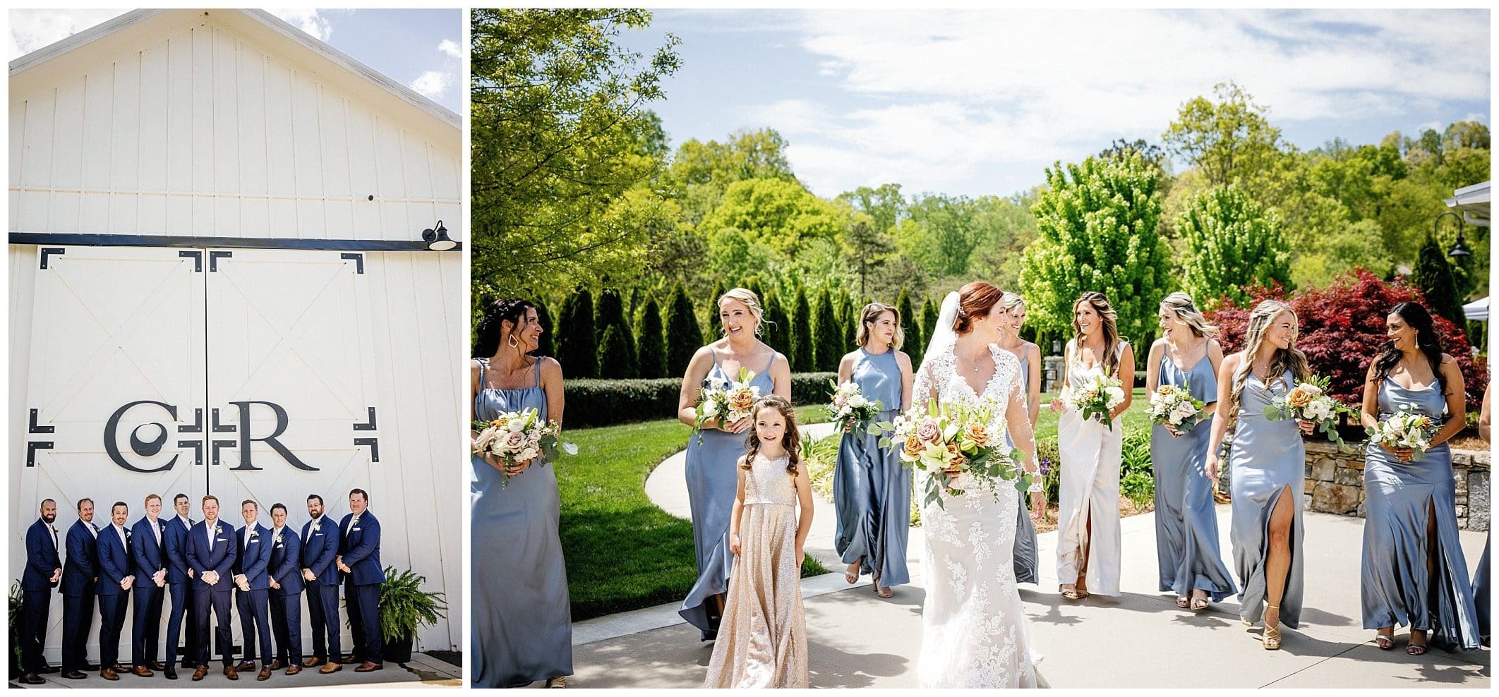 Wedding Party photos of bridesmaids and groomsment at chestnut ridge - photography by kathy beaver 