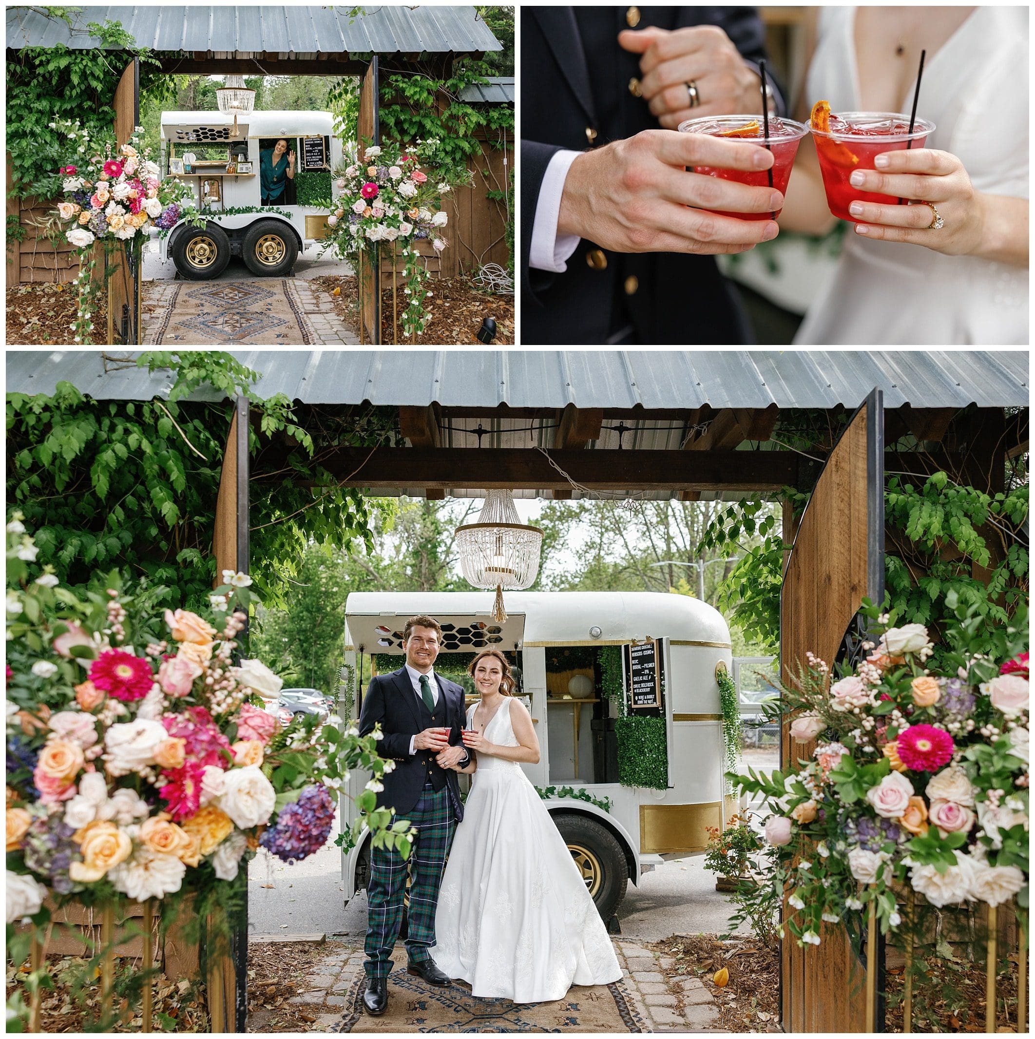 High spirits mobile bar at Haiku wedding venue.