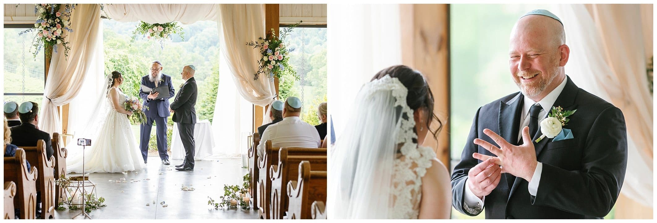 wedding ceremony at chestnut ridge wedding venue