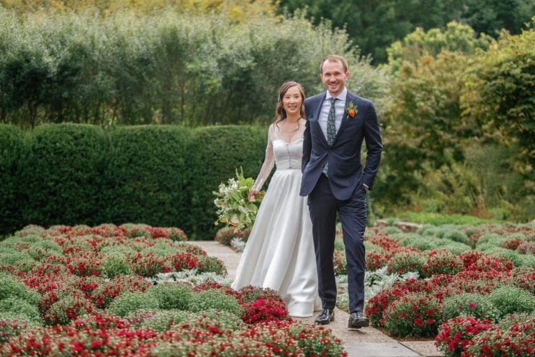 A garden wedding at the NC Arboretum.