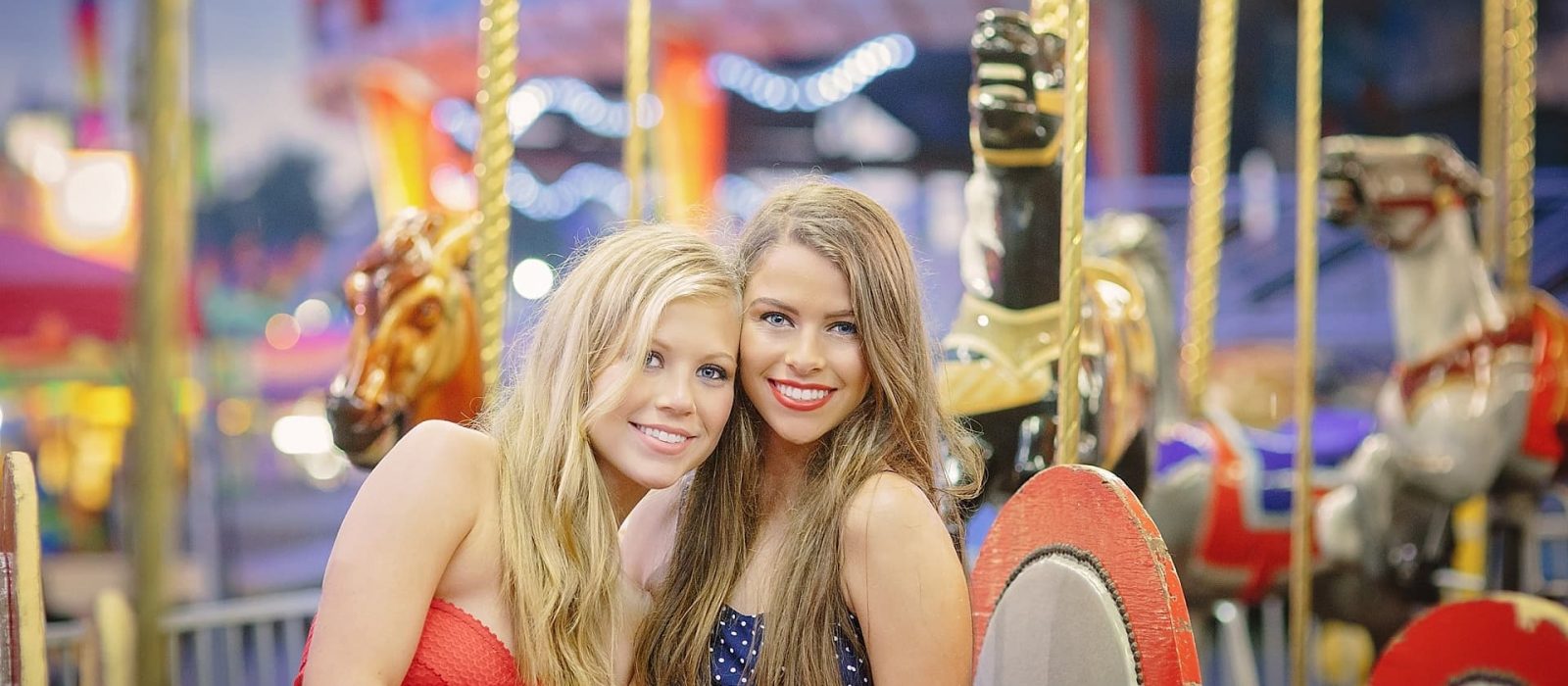 Senior photography at state fair on carousel