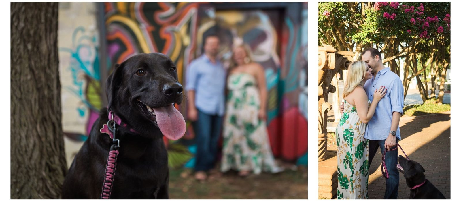 Candid Engagment pictures, Dog included in couple photography