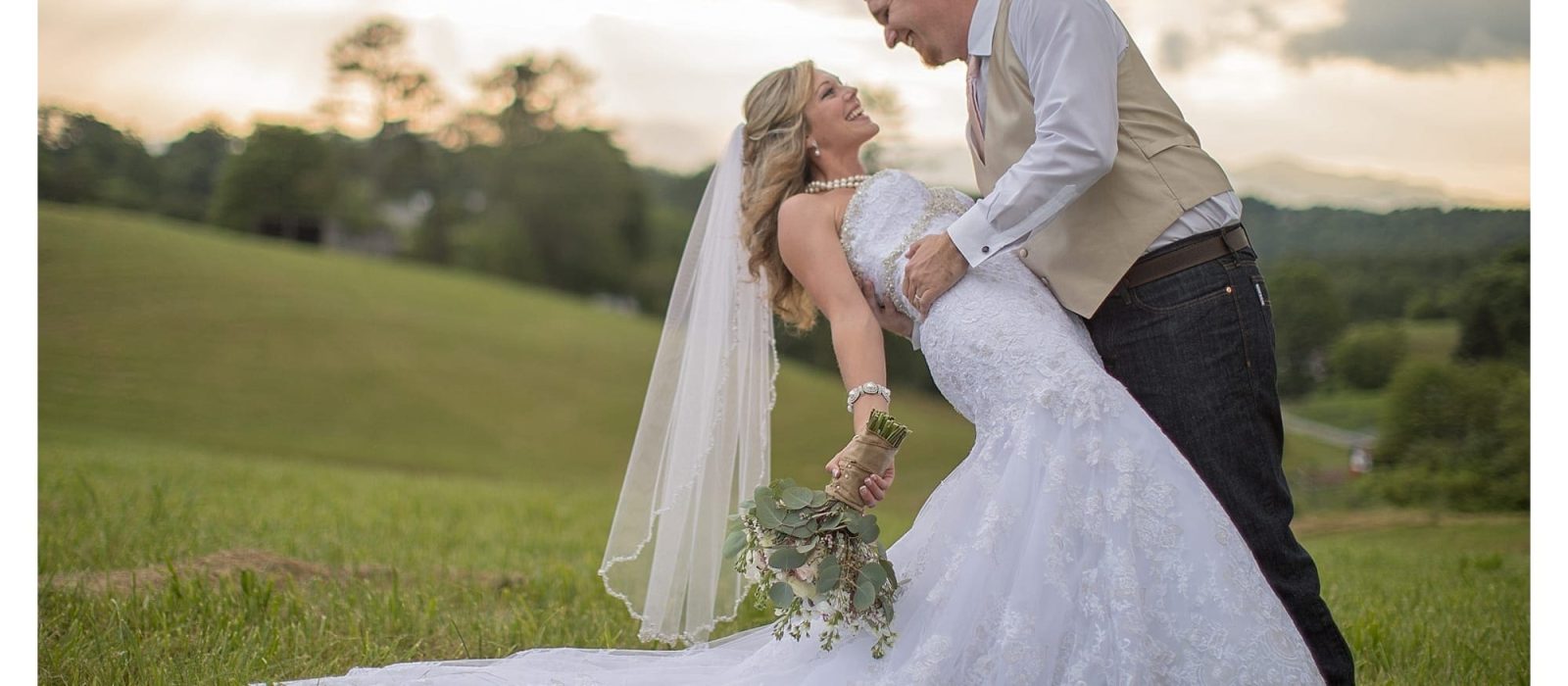 Asheville Candic Wedding Photographer Bride and Groom Laughing