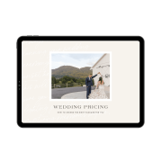 Wedding pricing Ipad
